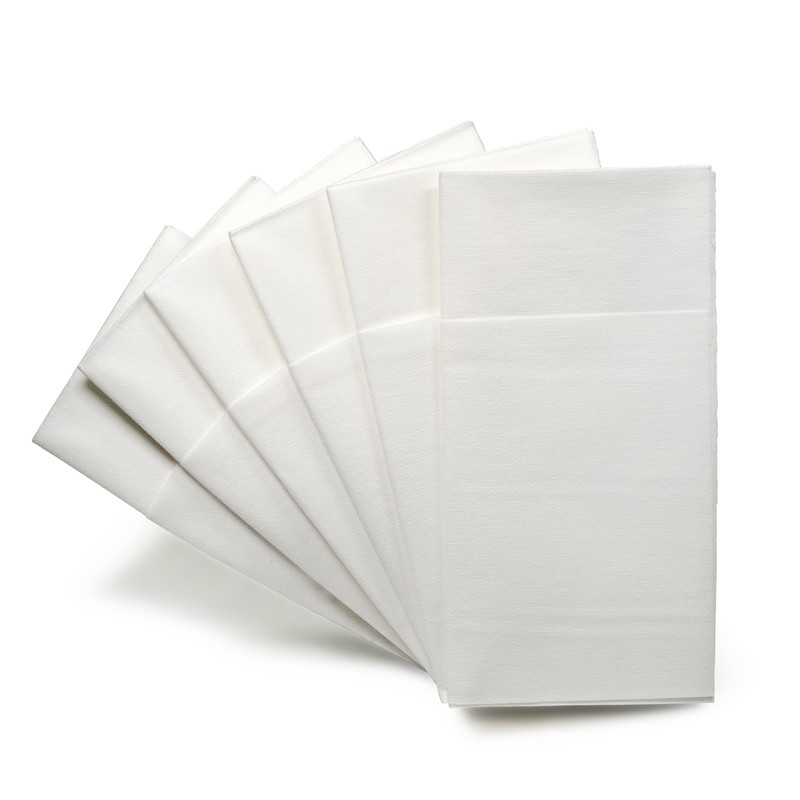 Napkin Linen Like Paper - White Prefolded  -1 PIECE SAMPLE -