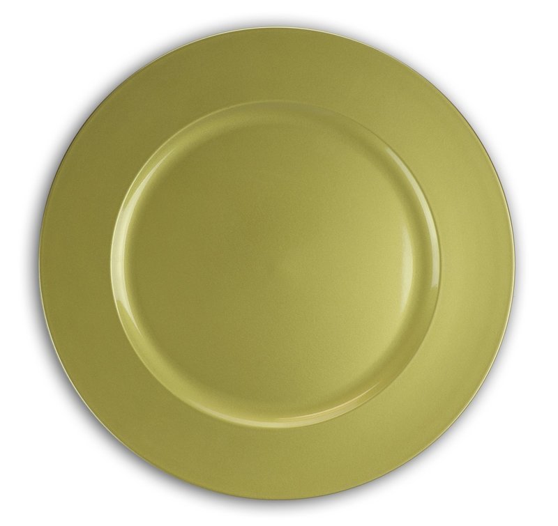 13'' Plain Design Charger Plate, Classic Olive Gold - 20 pcs