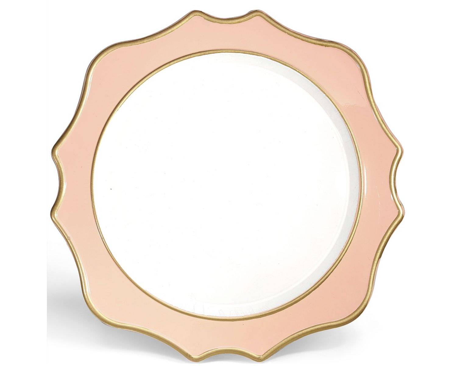 13'' Scalloped Design Charger Plate, Blush &amp; Gold - 20 pcs