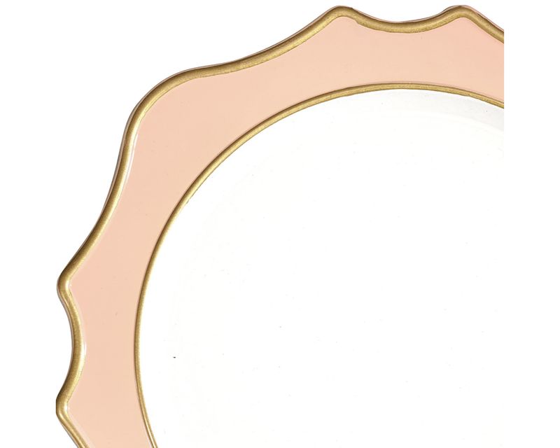 13'' Scalloped Design Charger Plate, Blush &amp; Gold - 20 pcs