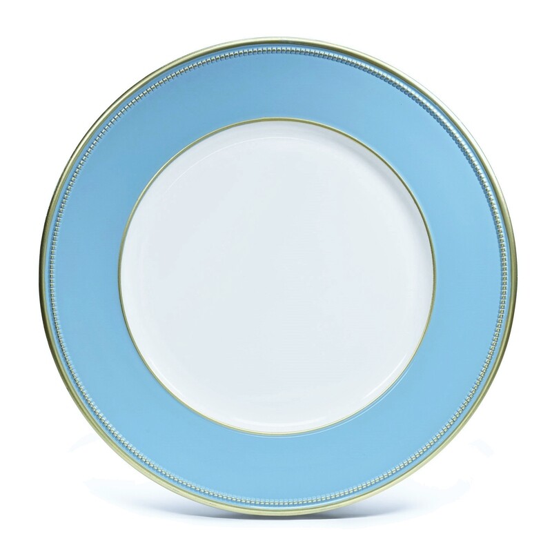 13'' Crown Design Charger Plate, Ocean Blue Gold - 20 pcs
