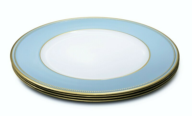 13'' Crown Design Charger Plate, Ocean Blue Gold - 20 pcs