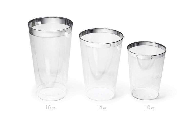 12 oz Heavy Duty Tumblers, Silver Rimmed - 1 PIECE SAMPLE -