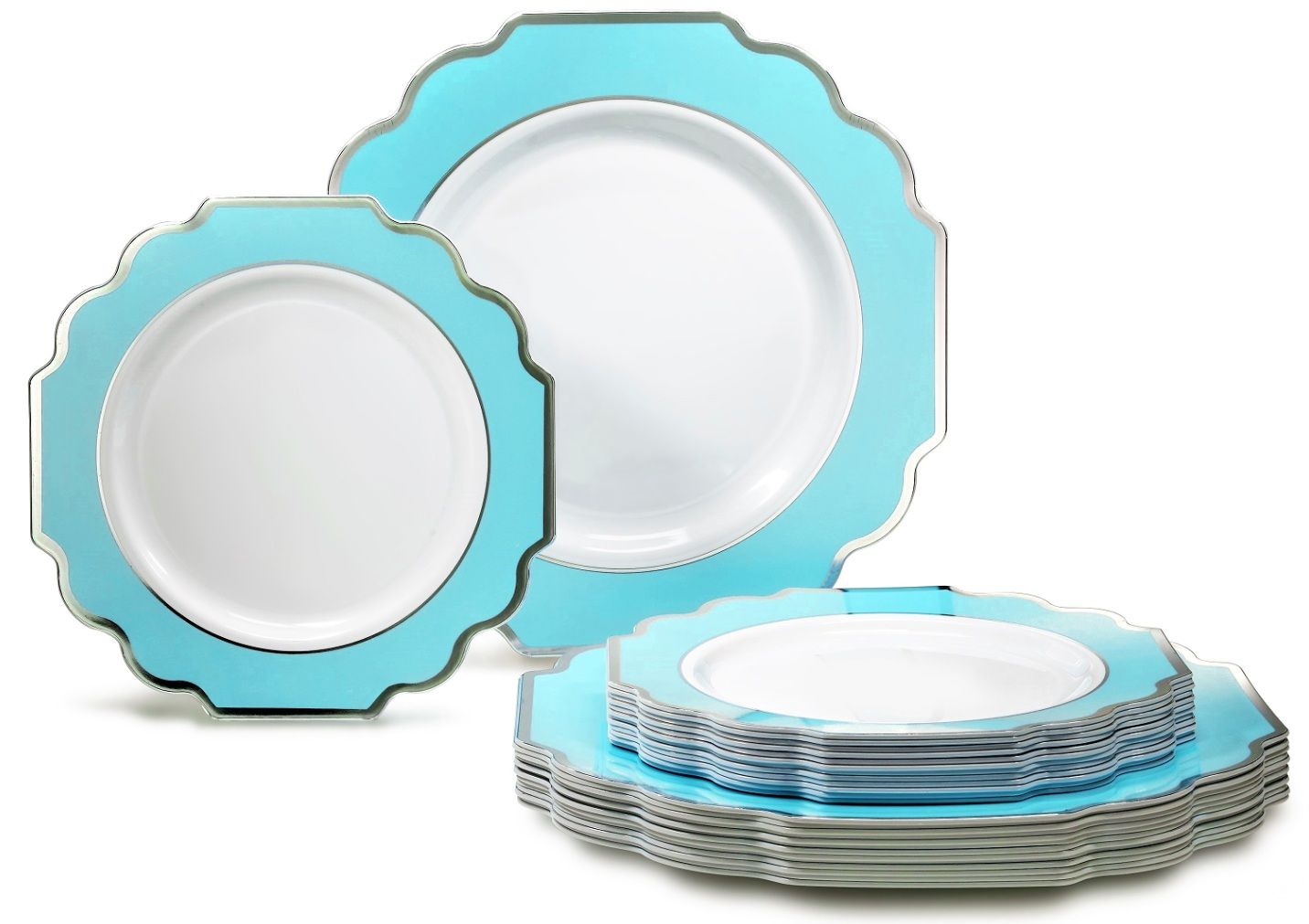 Imperial White Turquoise Blue &amp; Silver