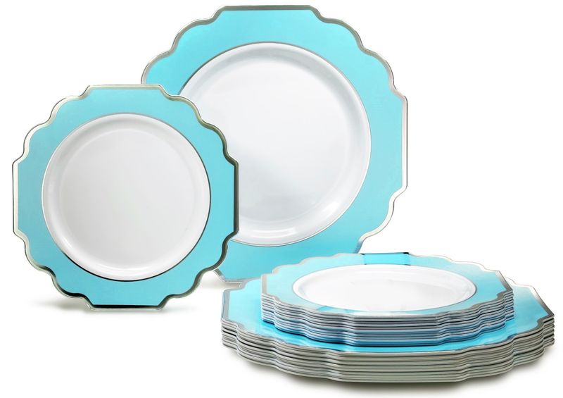 Imperial White Turquoise Blue &amp; Silver