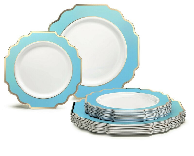 Imperial White Turquoise Blue &amp; Gold