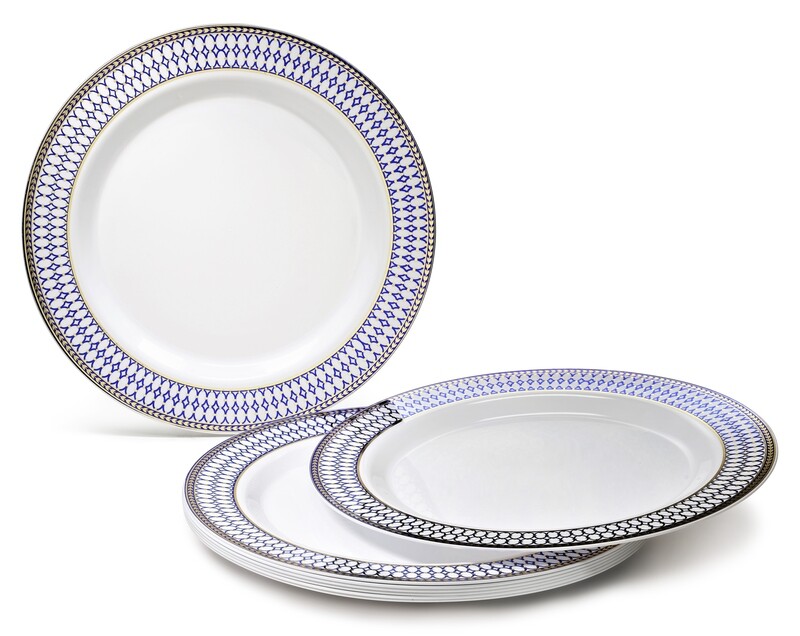 Odissey White Blue &amp; Gold + Gold Silverware