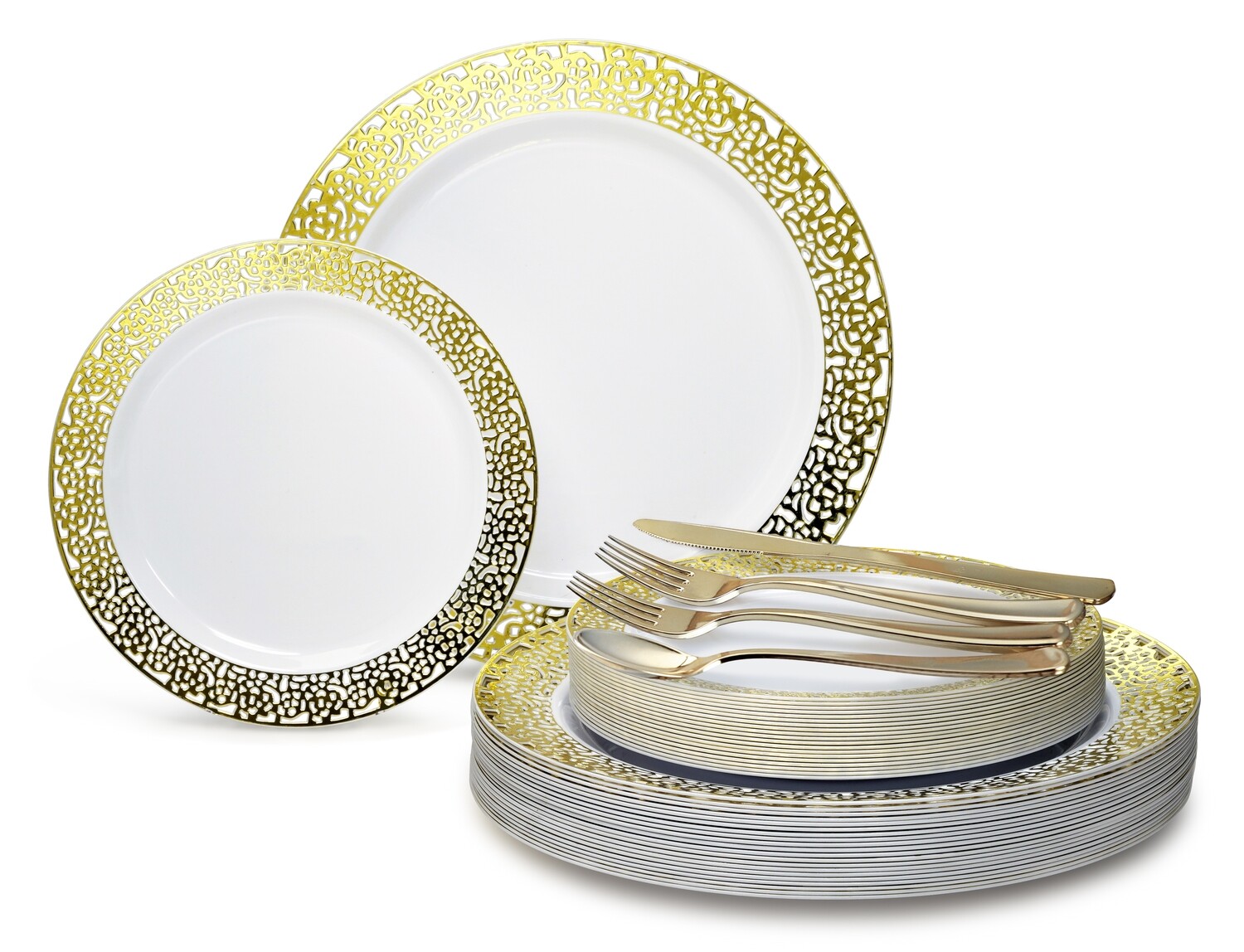 Florence White &amp; Gold + Gold Silverware