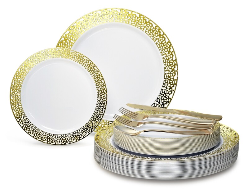 Florence White &amp; Gold + Gold Silverware