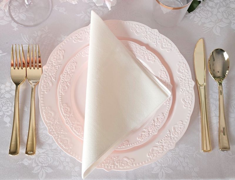 Portofino in Light Pink + Gold Silverware