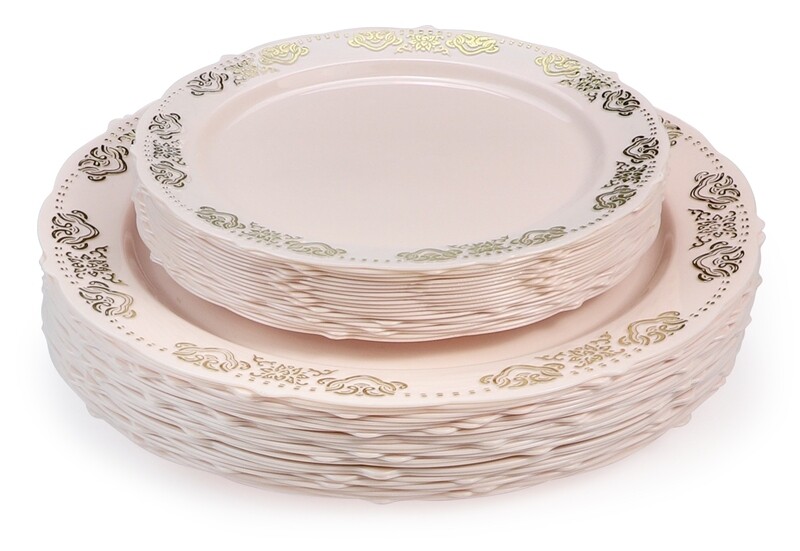 Portofino in Light Pink &amp; Gold + Gold Silverware