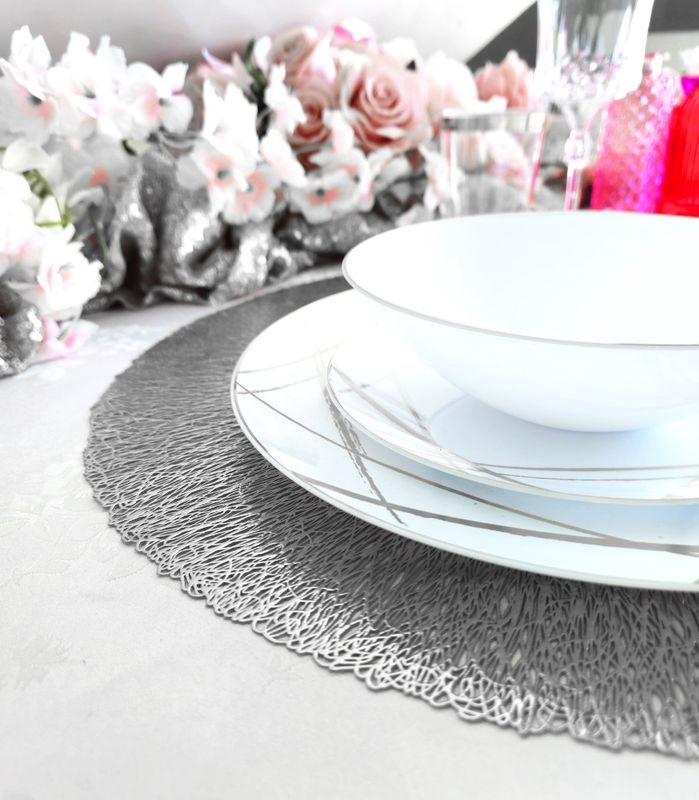 Reef Design - Silver - Round Placemat