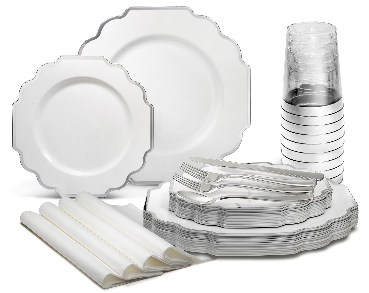 Imperial Plain White &amp; Silver - Silver