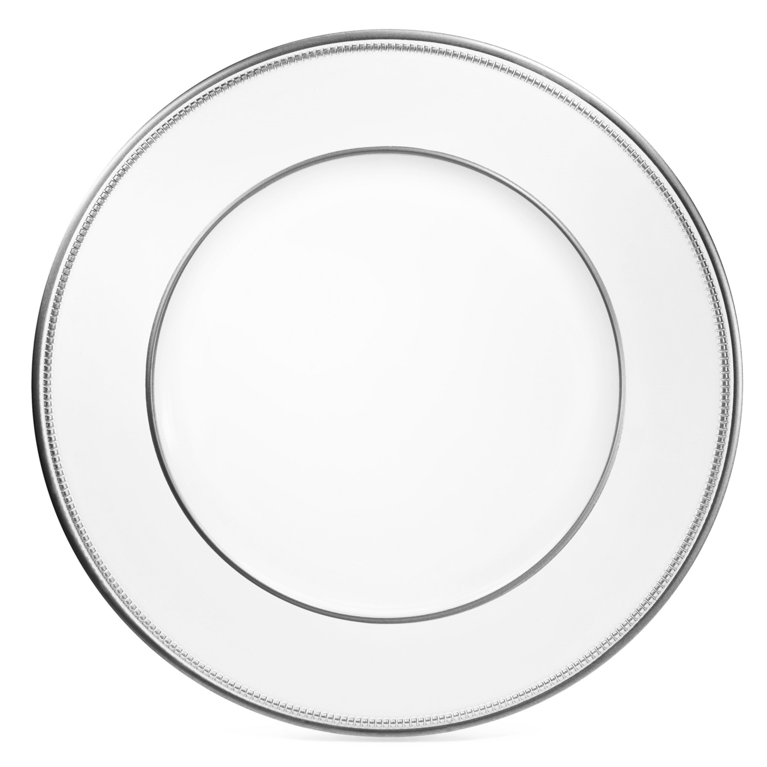 13'' Crown Design Charger Plate, White &amp; Silver - 20 pcs