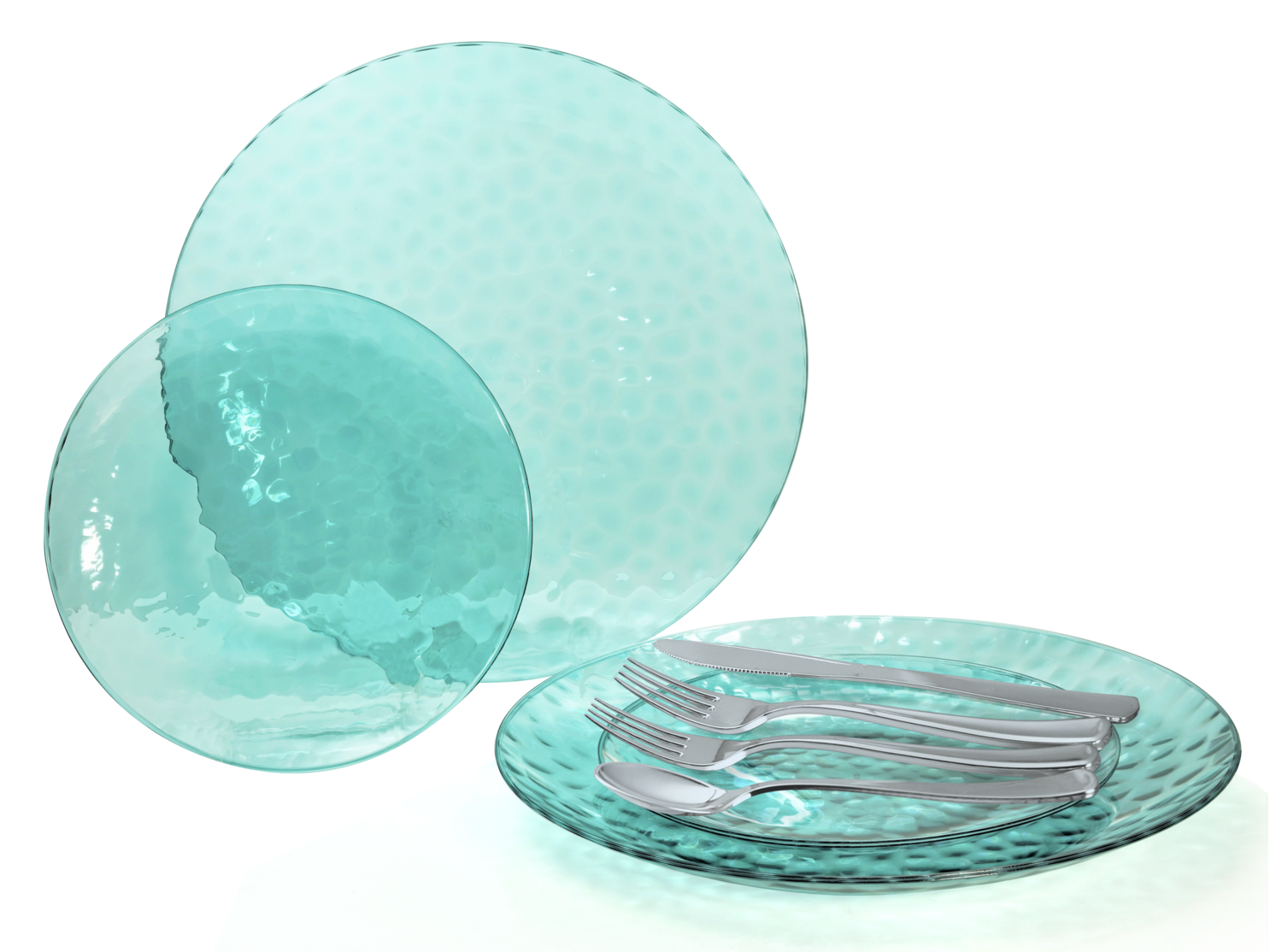 Coastal Clear Blue &amp; Silver Silverware