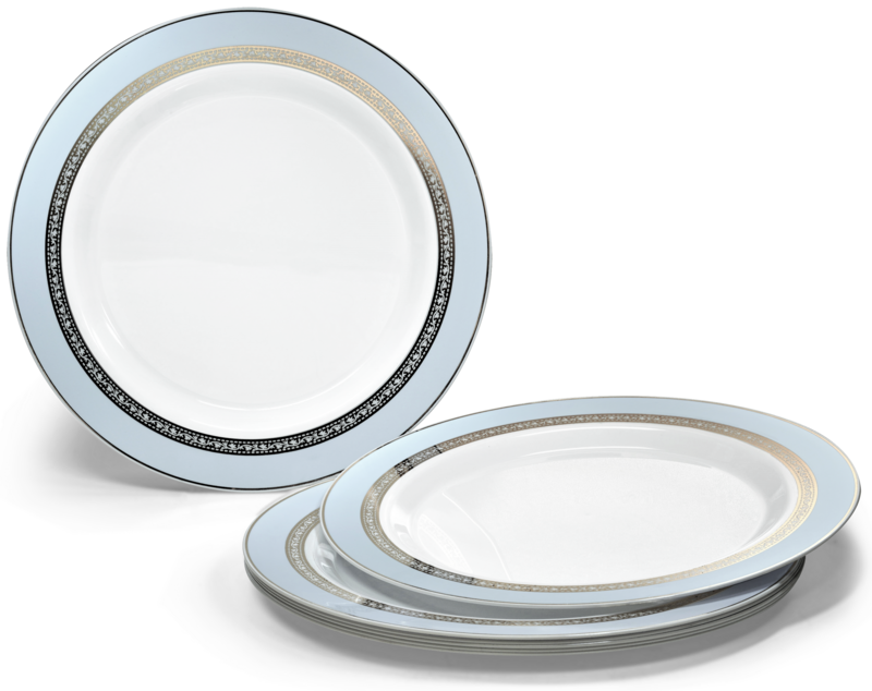 Ritz White Blue &amp; Gold + Gold Silverware