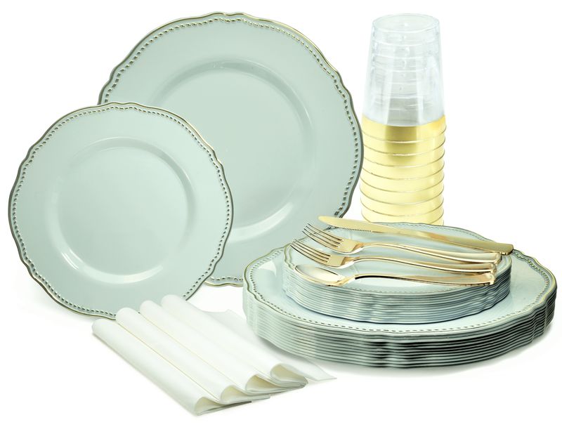 Rochelle Mint &amp; Gold - Gold Silverware