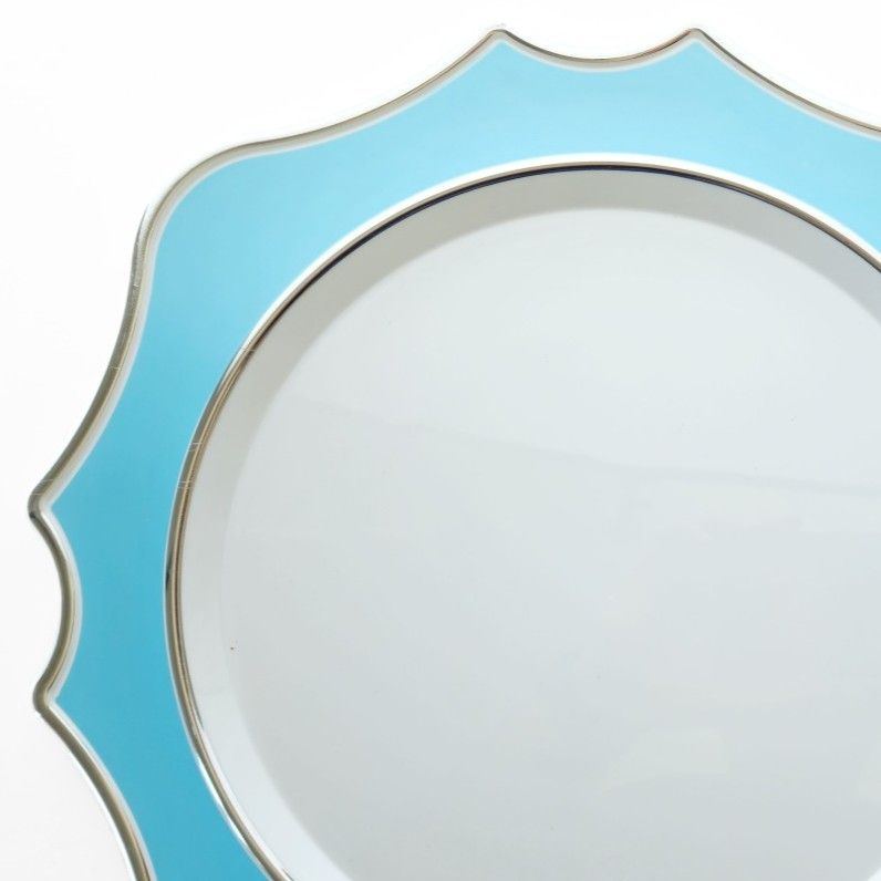13.25'' Scalloped Charger Turquoise Silver