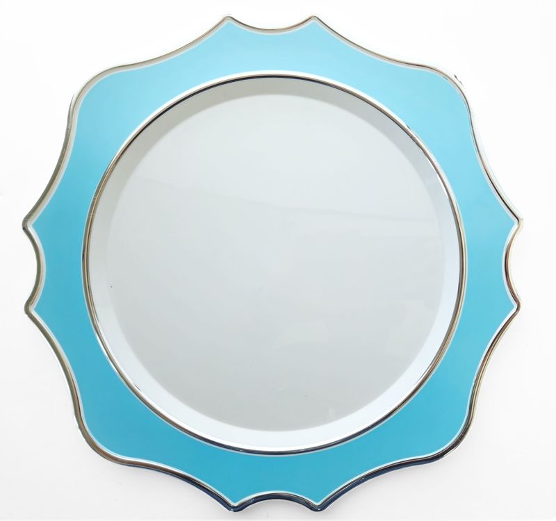 13.25'' Scalloped Charger Turquoise Silver