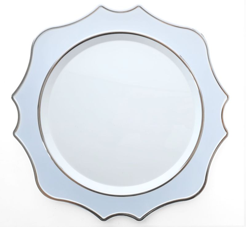 13.25'' Scalloped Charger Blue Silver