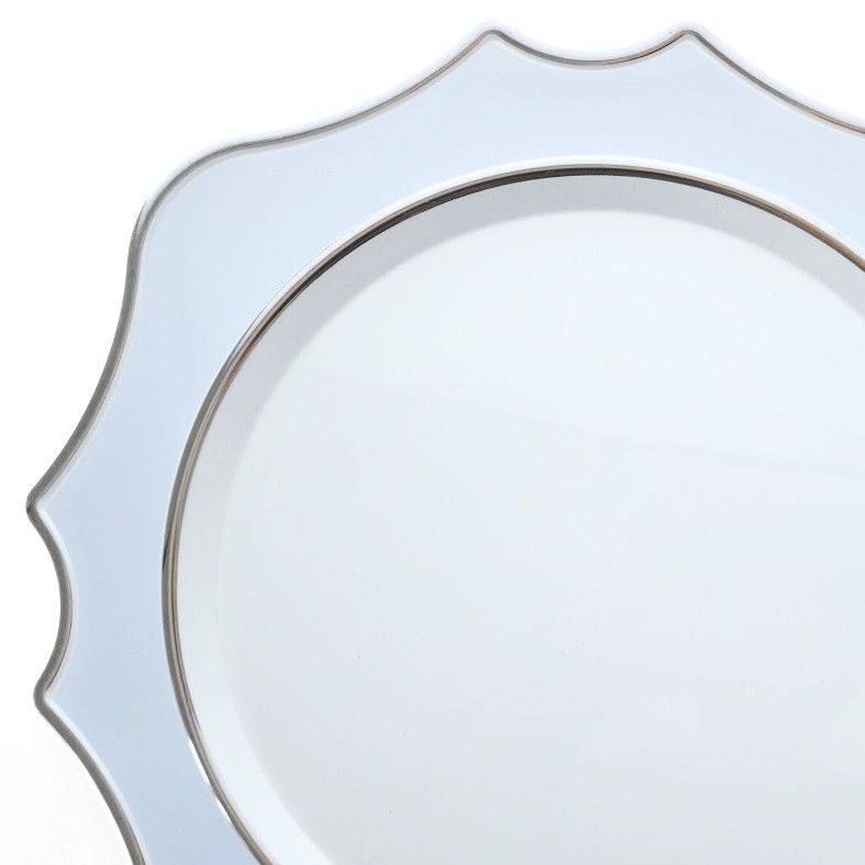 13.25'' Scalloped Charger Blue Silver