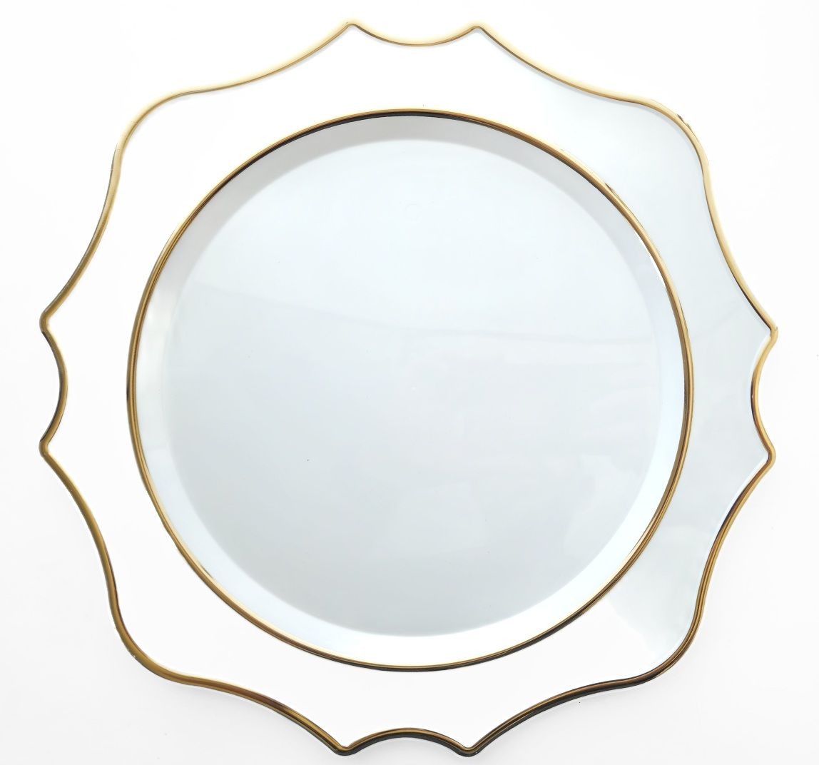 13.25'' Scalloped Charger Plate White Gold