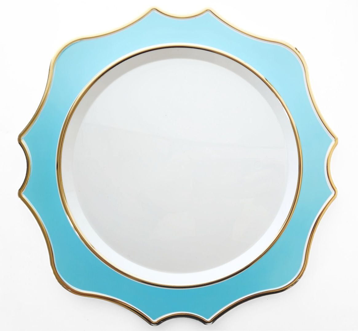13.25'' Scalloped Charger Turquoise Gold