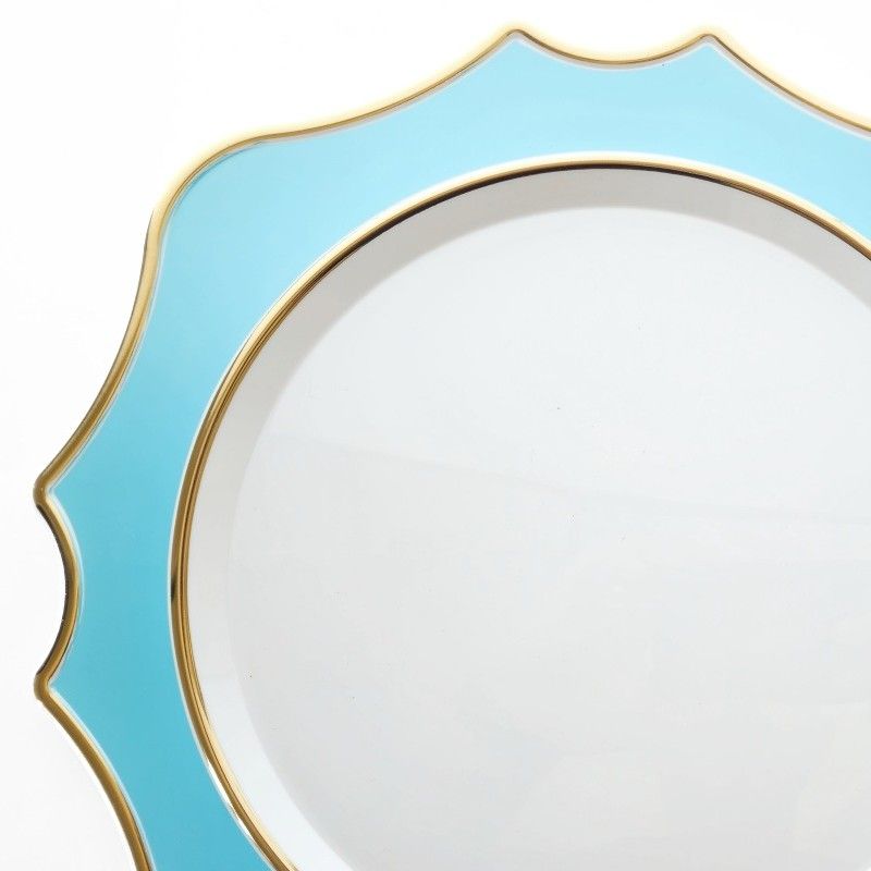 13.25'' Scalloped Charger Turquoise Gold