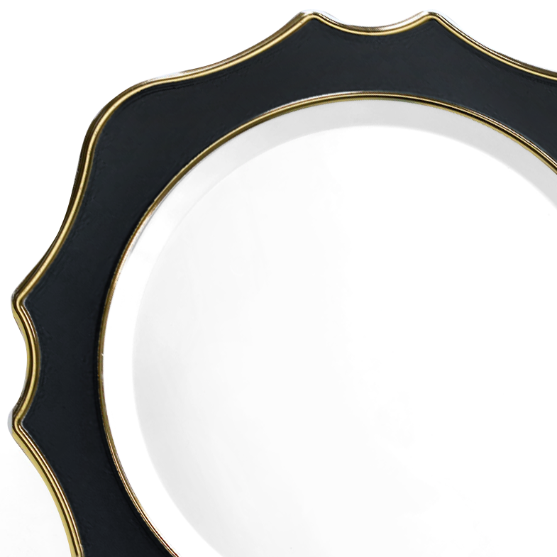13.25'' Scalloped Charger Black Gold