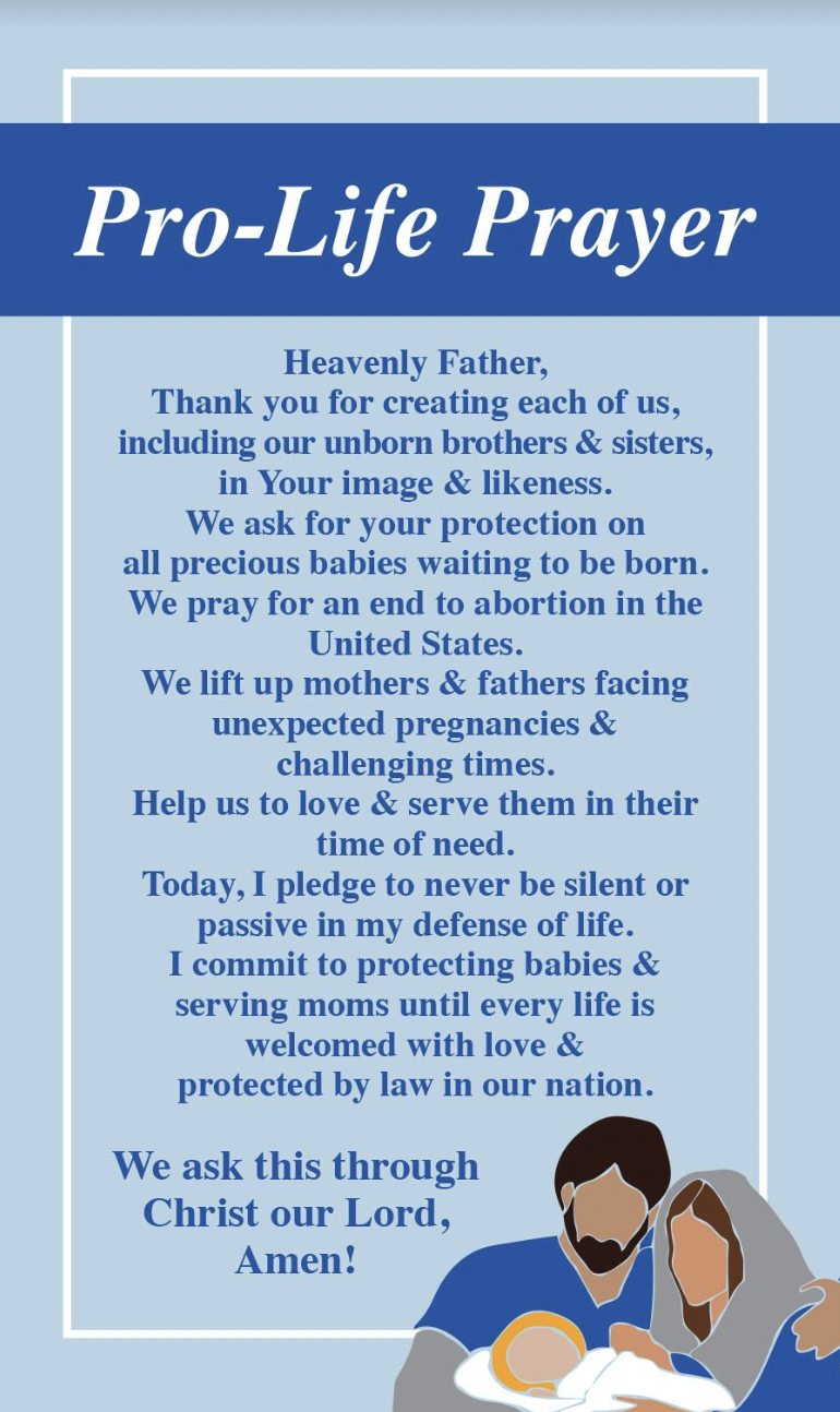 Pro-Life Prayer Card
