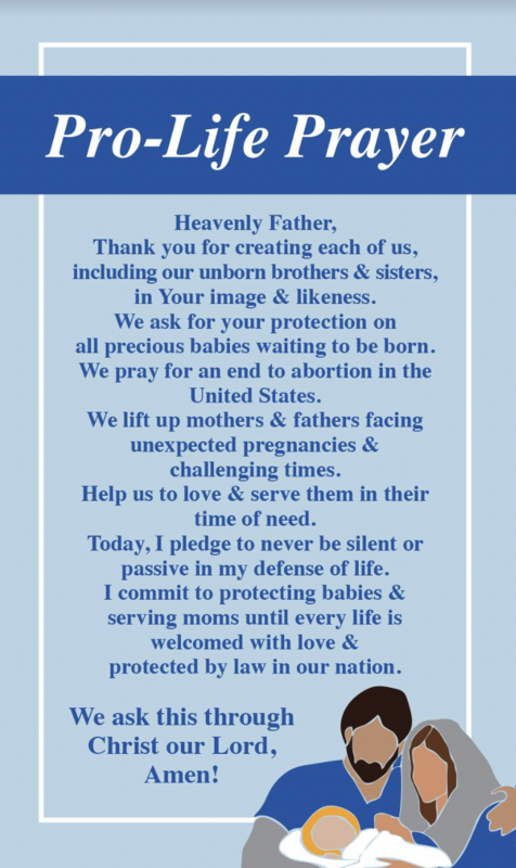 Pro-Life Prayer Card