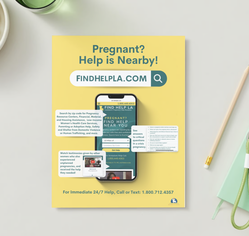 Yellow "Pregnant? Help is Nearby!" Flyer Bundle