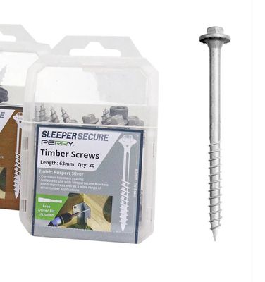 63mm Secure Sleeper Screws - Hex Head - Pack of 30