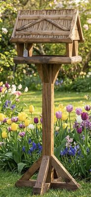 Thatched Bird Table