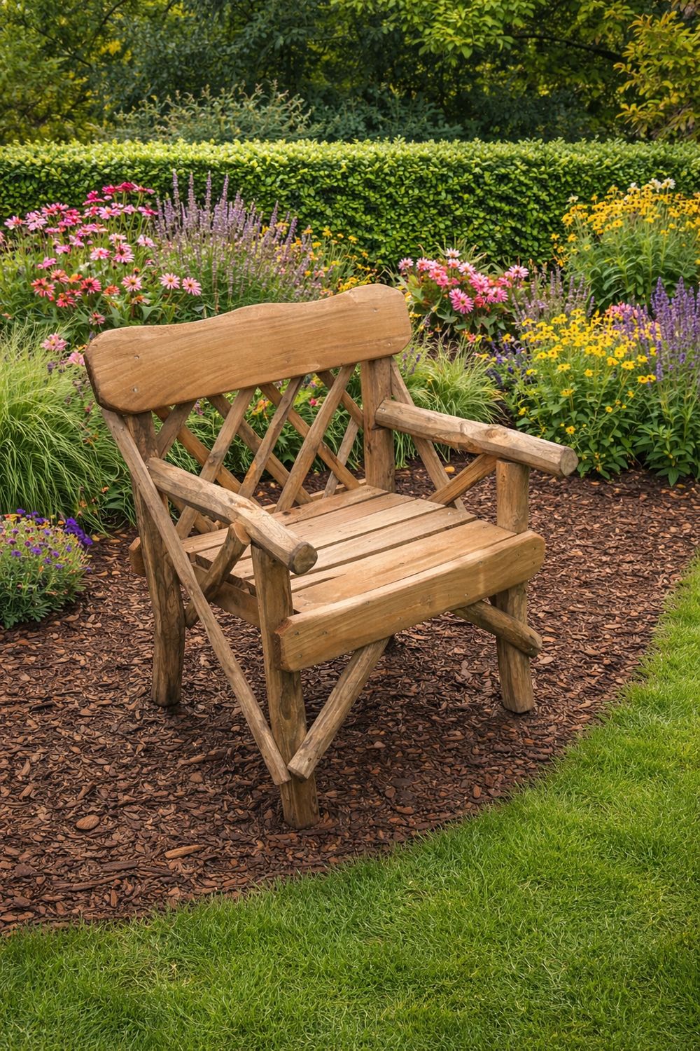 SINGLE SMALL TRELLIS SEAT (ARMS)