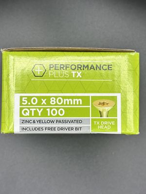 Timber Screws 5 x 80mm (100 pcs)