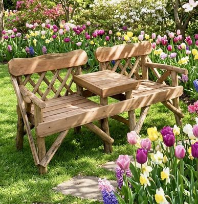 His and Hers Small Trellis Bench
