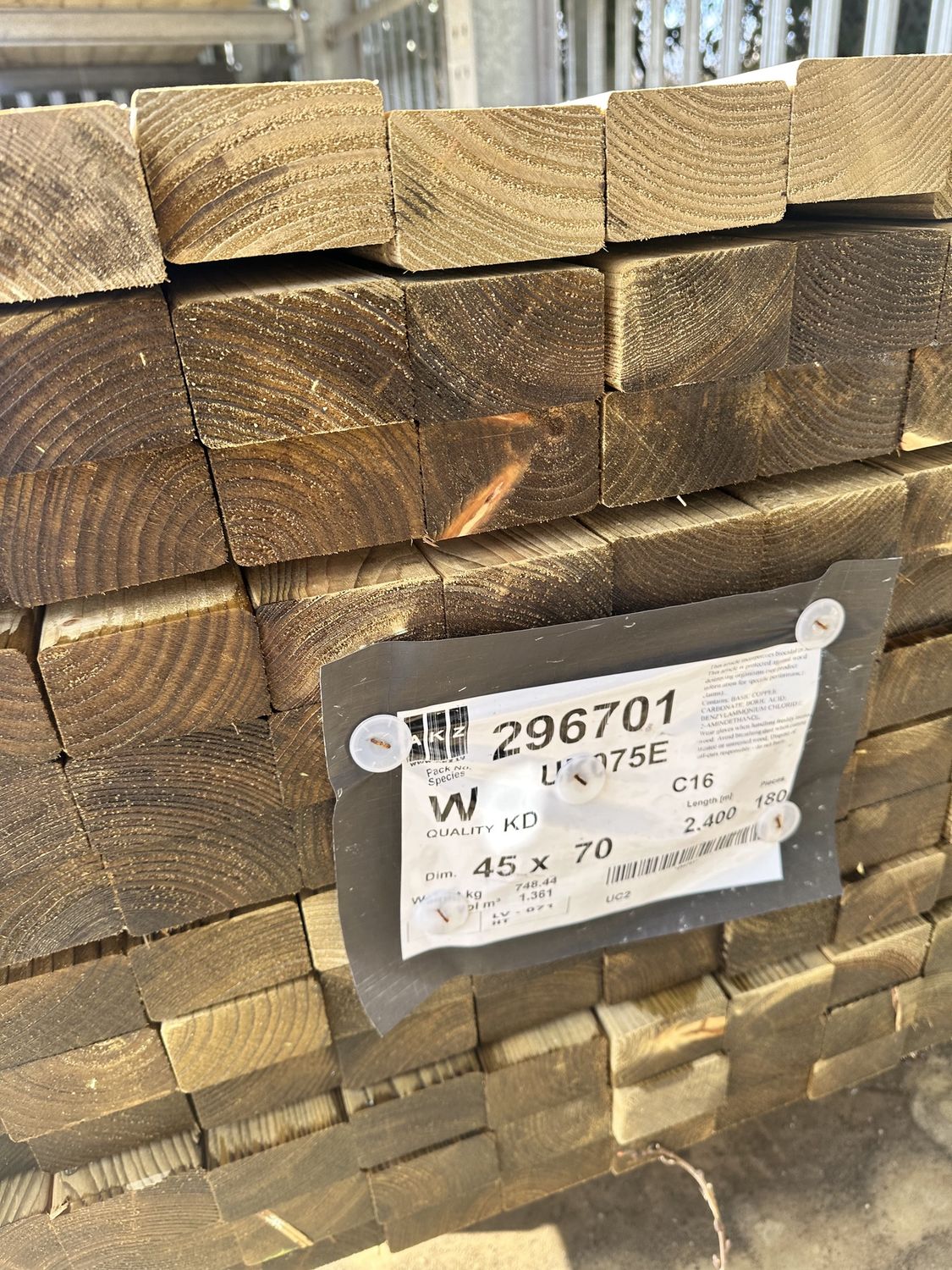 47x75 (45x70) 2.4m C16 Graded Tanalised