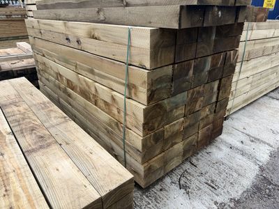 WHOLESALE PACK - 50 - 100x200x2400mm Softwood Garden Sleepers Tanalised