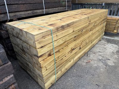 WHOLESALE PACK - 50 - 100x200x3000mm Softwood Garden Sleepers Tanalised