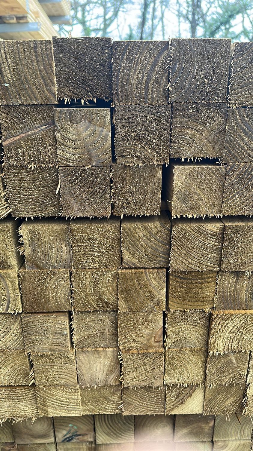 Sawn Fence Posts Tanalised Green 75x75x1800