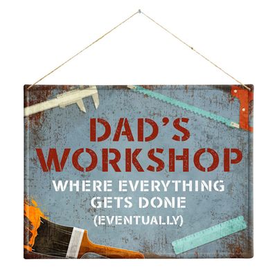 Dad's Workshop Metal Wall Sign