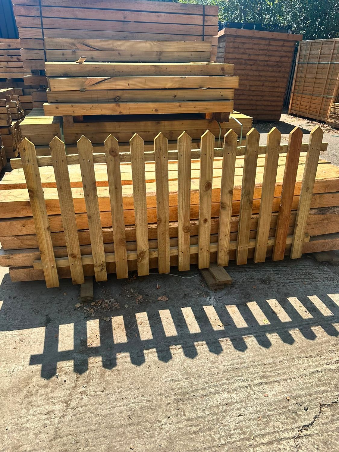 Picket Fence Panel - Pointed Top - 3' x 6' (900 x 1830mm) Green Pressure Treated