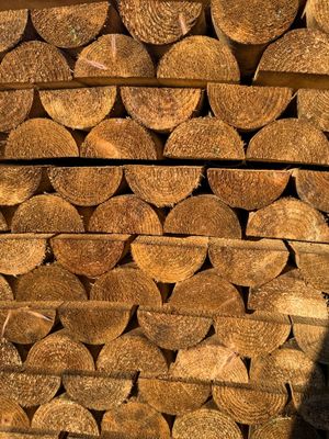 12ft (3.66m) 100mm Half Round Rails Presure Treated