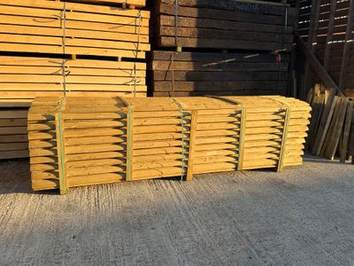 12ft (3.66m) 100mm Half Round Rails Presure Treated