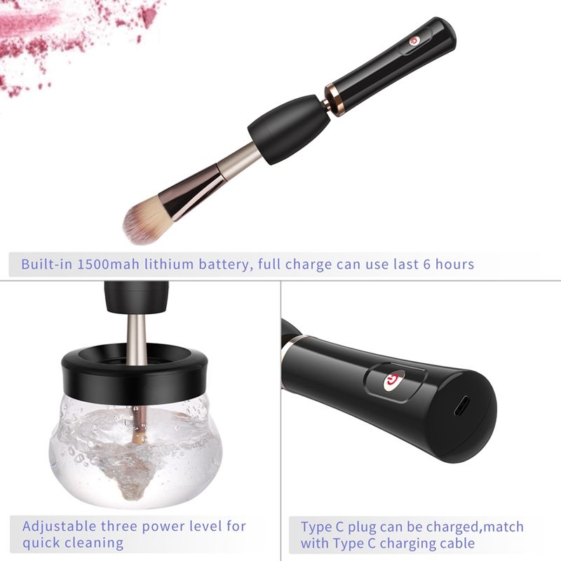 Makeup Brush Cleaner Fast Washing and Drying Electric Automatic Spinner Tool