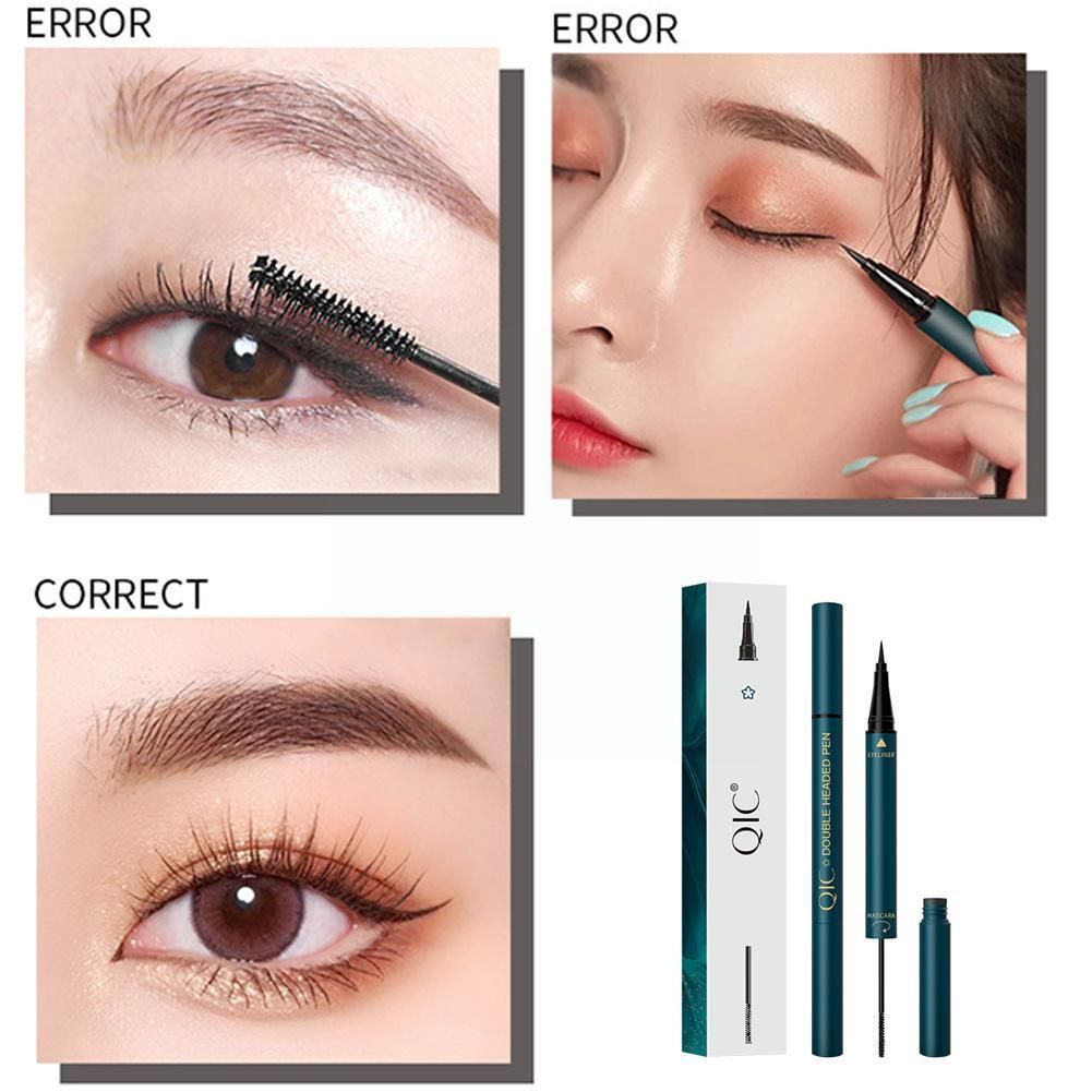 Double-headed Eyeliner Eyelash Pencil 2-in-1 Mascara Dry Liner Pen