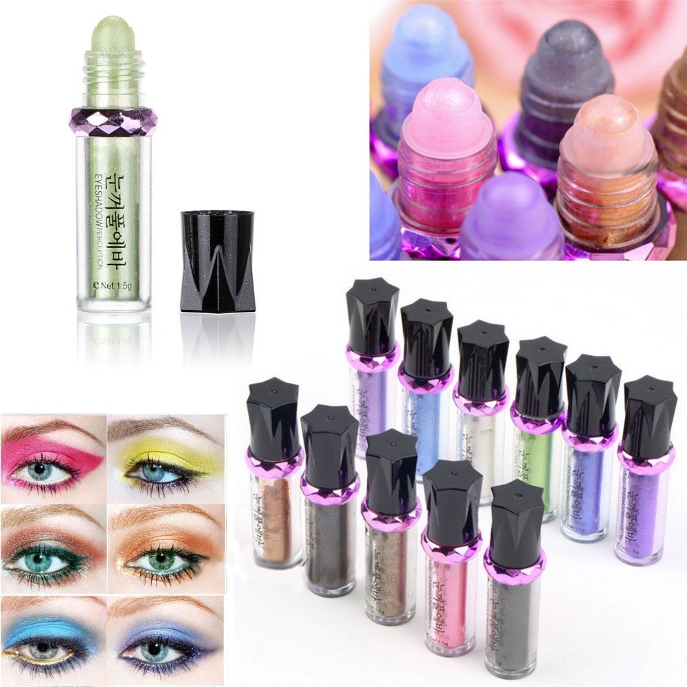 Single Color Glitter Eyeshadow Roller Shimmer Eyeshadow Pigment Stick