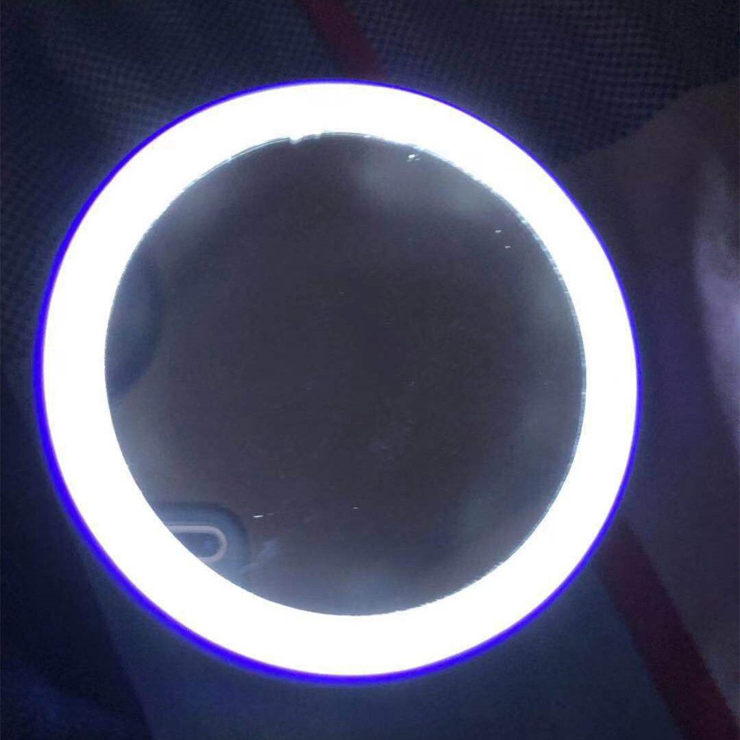 Mini Portable Round Makeup Cosmetic Mirror With LED Lights