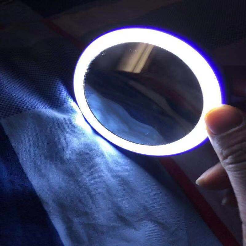 Mini Portable Round Makeup Cosmetic Mirror With LED Lights